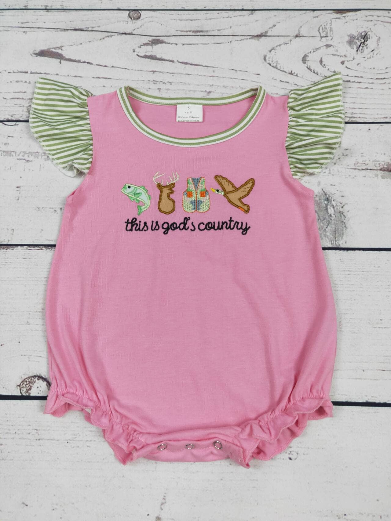 Baby Girl Hunting Appliqué Bubble