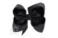 SCALLOPED EDGE BOW: Black / 5.5" Huge - 2.25" Ribbon on Alligator Clip