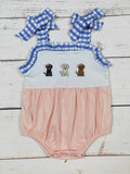 Baby Girl Puppy Appliqué Bubble