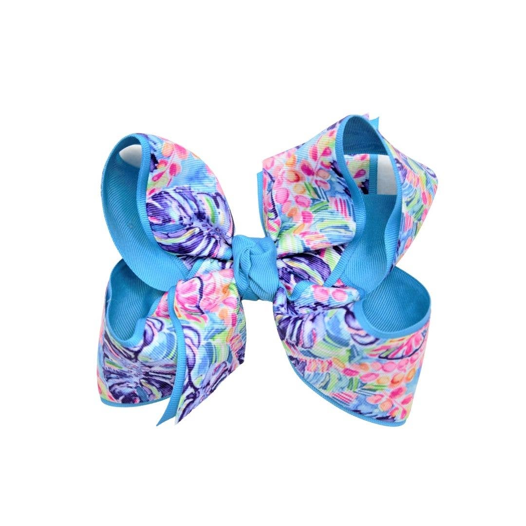 LILLY INSPIRED GROSGRAIN BOWS: Turquoise/ T53 / 5.5" Huge