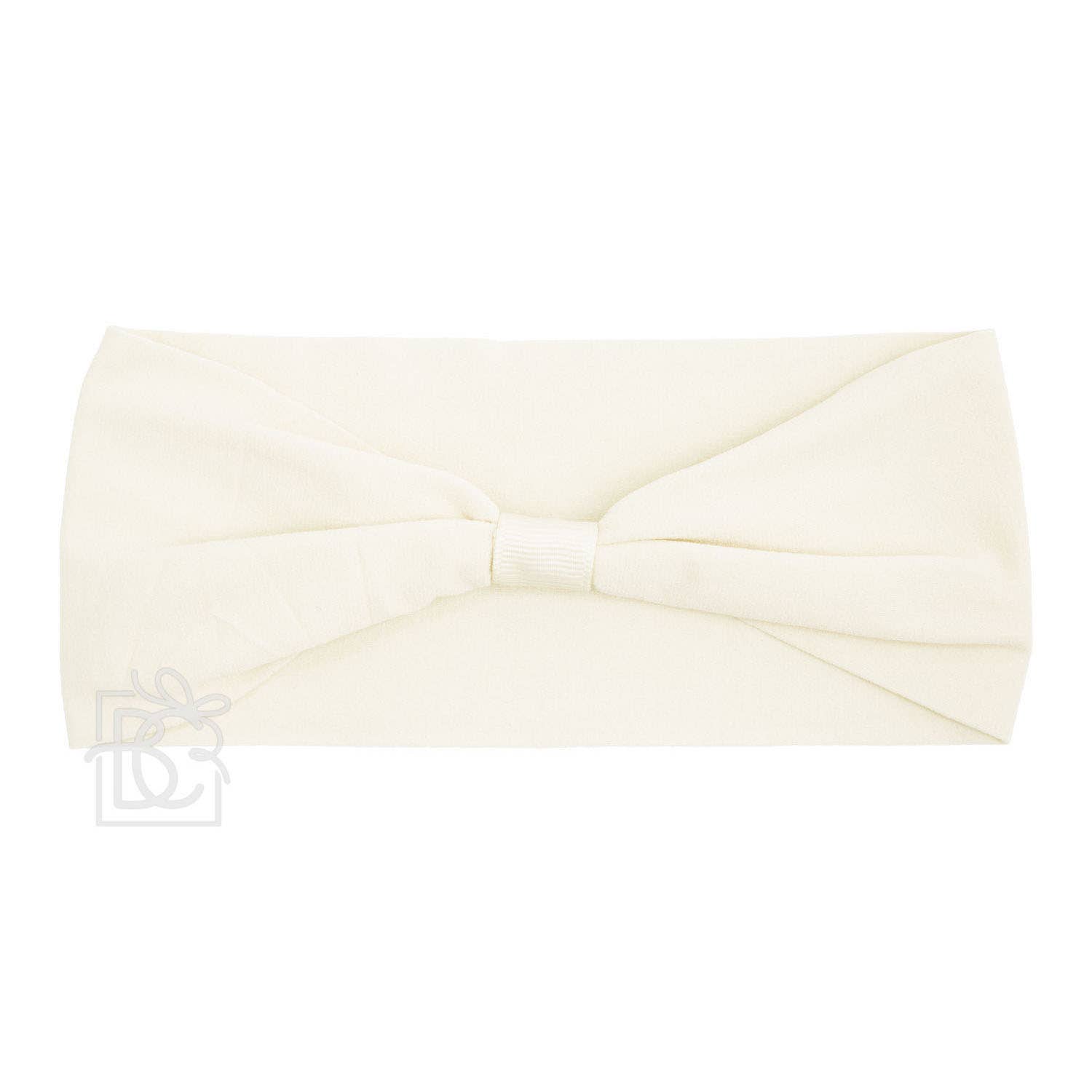 WIDE PANTYHOSE ADD-A-BOW HEADBAND: ANTIQUE WHITE / 3+ Months