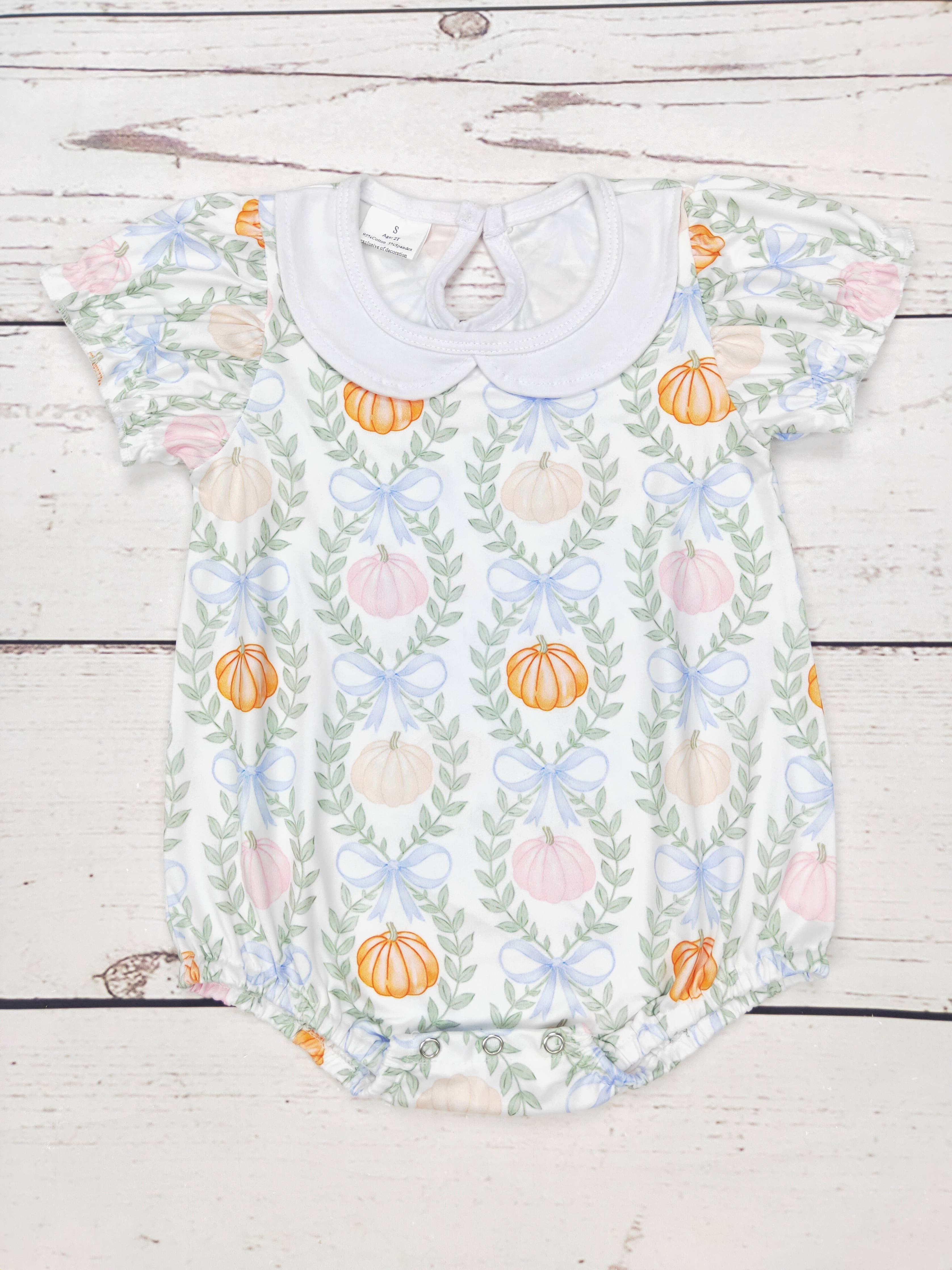 Baby Bow Pumpkin Print Bubble