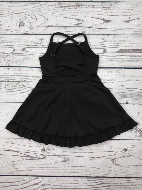 Black Girls Athletic Dress with Ruffle.